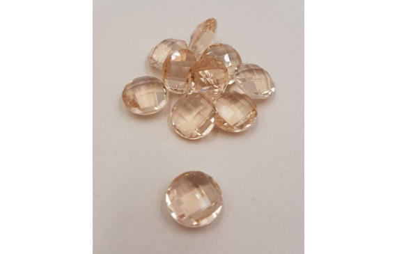 Disco Cristal facetado 11mm Rosa transparente