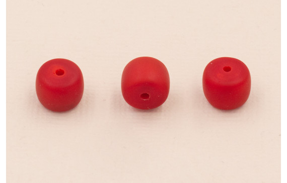 Cilindro redondeado Cristal 10*8mm Rojo Vivo