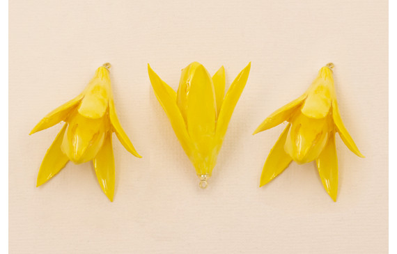 Flor Natural Campanilla abierta 35*30mm Amarilla