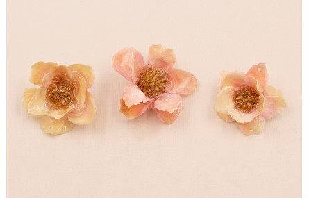 Flor Natural con Resina 30-35mm diam. Color Rosa