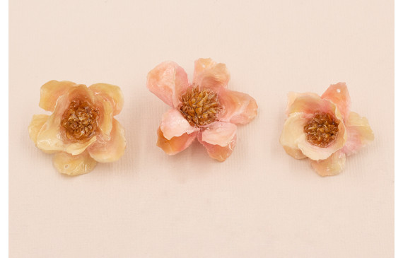 Flor Natural con Resina 30-35mm diam. Color Rosa