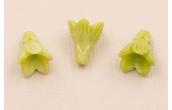 Flor Colgante Resina Coral 13*10mm Verde