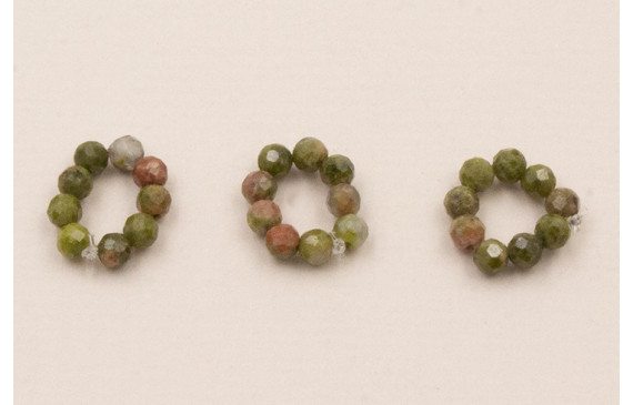 aro de 9 Piedras Cuarzo Tonos Verdes