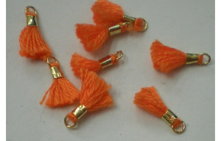 Micro pompon 10mm long. Color Naranja