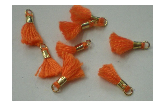 Micro pompon 10mm long. Color Naranja