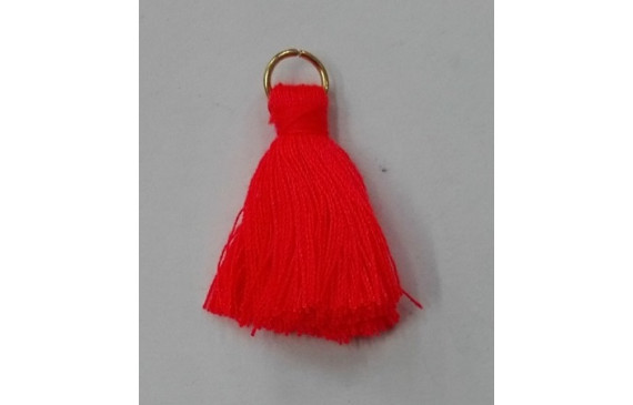 Pompon 25mm con anilla dorada Naranja