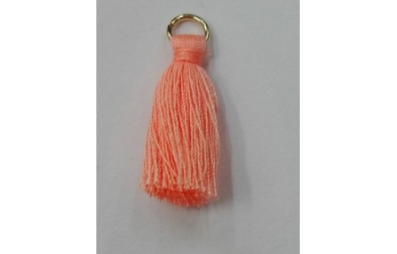 Pompon 25mm con anilla dorada Salmon