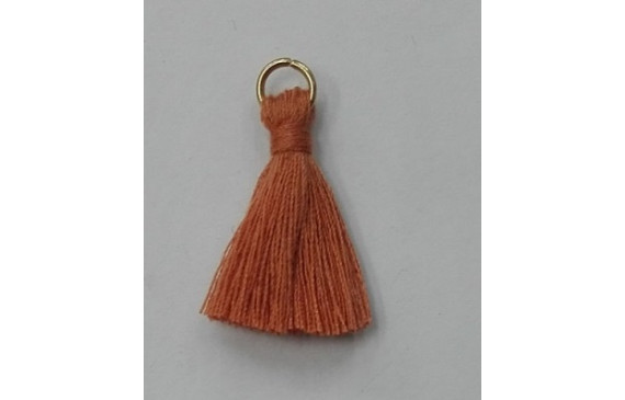 Pompon 25mm con anilla dorada Tostado