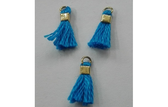 Micro pompon 10mm long. Azul