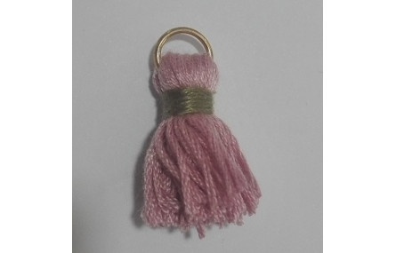 Pompon cordón grueso 25mm Rosa-Verde