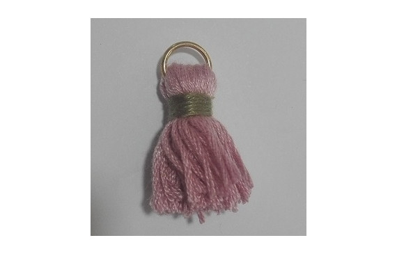 Pompon cordón grueso 25mm Rosa-Verde