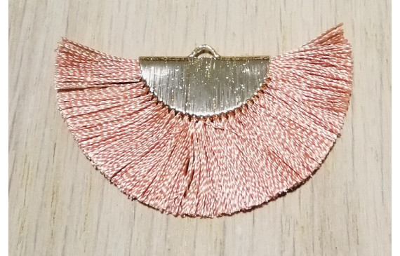 Pendiente abanico 45*25mm Rosa Cobrizo