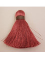 Pompón60mm*15mm rojizo y cordón Marrón claro