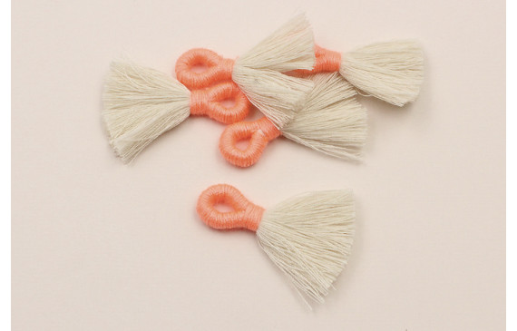 Fleco 35mm blanco y  Salmón