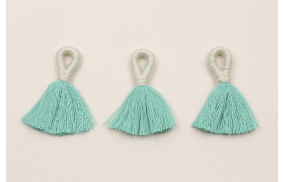 Fleco 35mm blanco y verde Turquesa