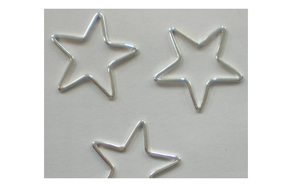 Cuenta Estrella Grande hueca 22mm Plata