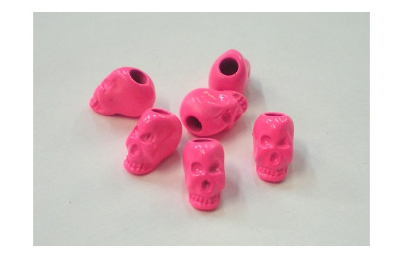 Calavera Metálica Fluor 10*10*6 Fuxia Fluor