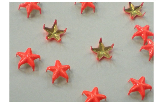 Tachuela estrella 10mm NAranja fluor