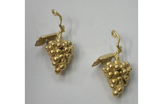 Colgante racimo uvas 3D 22*10mm Oro