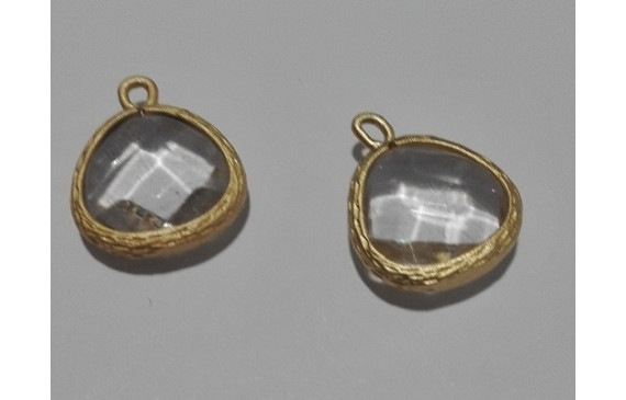 Colgante 11*11 Oro Mate Cristal