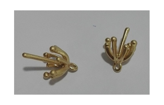 Colgante estambres 10*7mm Oro Mate