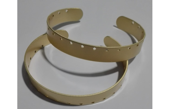 Pulsera 10mm ancho Oro Mate agujeros