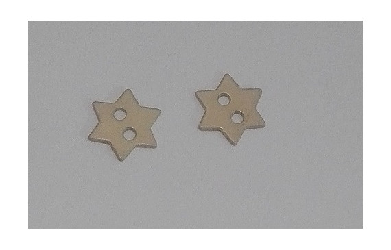 Estrella 2 agujeros 9.5mm oro mate