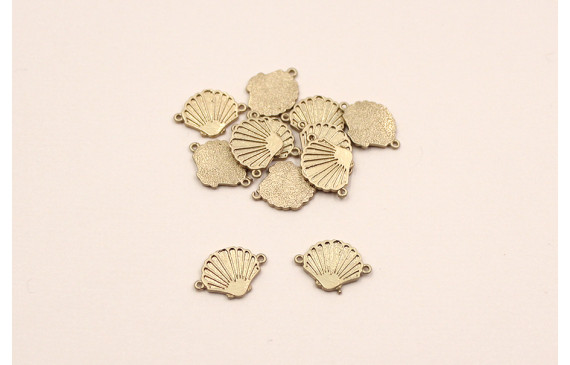 Pieza Concha 2 anillas 14*10mm oro mate