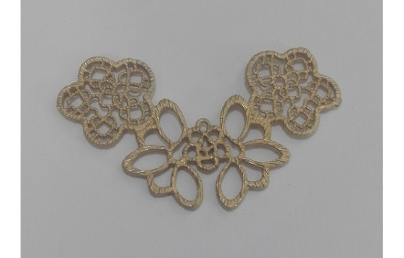 Conjunto de 3 flores 26.5*45 oro mate