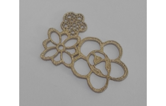 Conjunto de 3 flores 26*39 oro mate