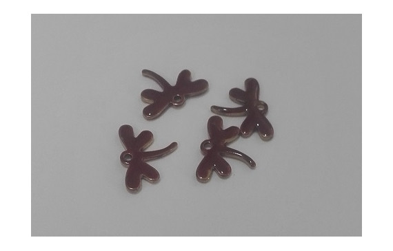 Libélula esmaltada 11*10mm granate