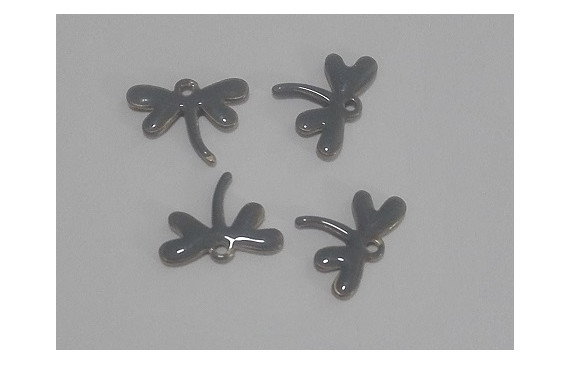 Libélula esmaltada 11*10mm Gris