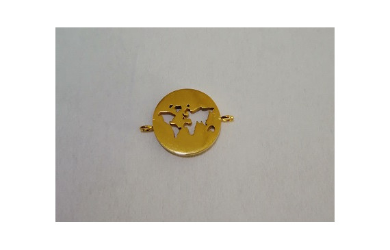 Cuenta Mapamundi A. Inoxidable 10mm - doble anilla