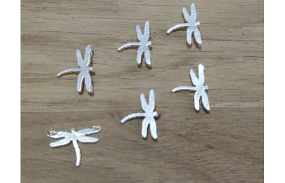 Libélula 12*9mm Plata Mate