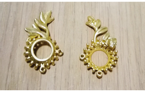 Pieza Floral para cabujón de 11mm Oro Mate