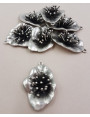Flor estambres 30*20mm Plata Vieja