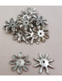Flor 8 pétalos 13mm diametro Plata Vieja