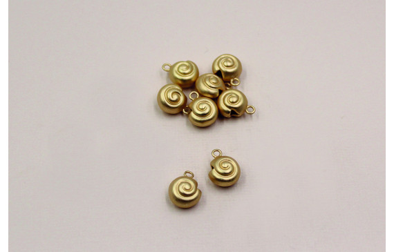 Cogante Caracola 9mm diámetro *7mm Oro Mate