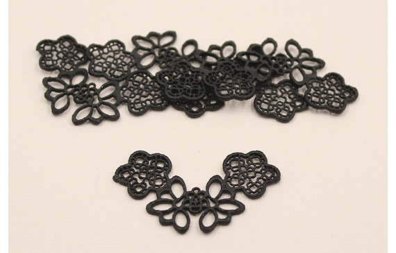 Conjunto de 3 flores 26.5*45 Negro mate