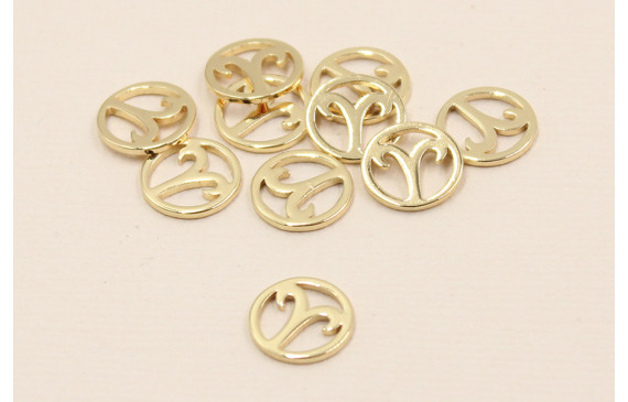 Disco 10mm signo Zodiaco Aries Oro