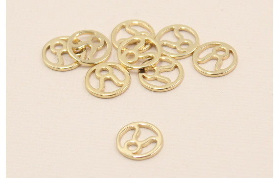 Disco 10mm signo Zodiaco Tauro Oro