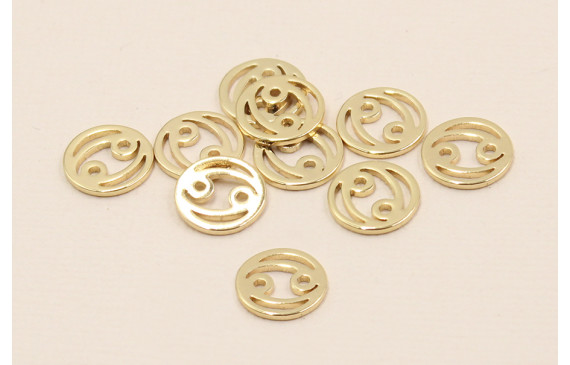 Disco 10mm signo Zodiaco Cancer Oro