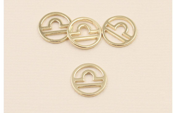 Disco 10mm signo Zodiaco Libra Oro