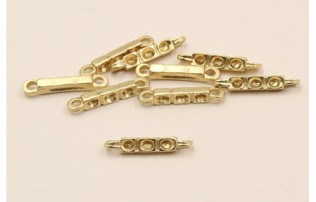 Entrepieza 3 huecos 20*3*3mm Dorado Mate