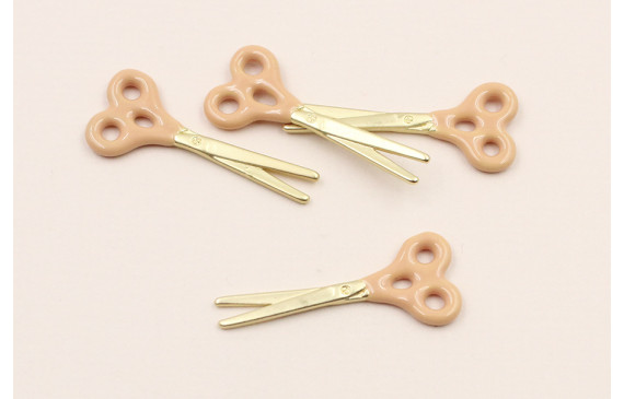 Cuenta Tijeras 25*10 esmaltadas Rosa Palo