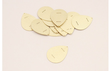 Gota 30*22mm con 8 agujeros Oro Mate satinado 