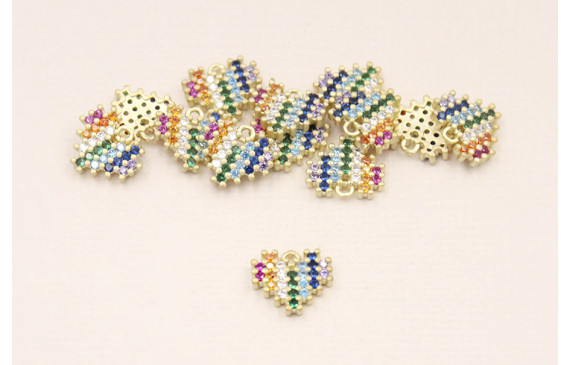 Colgante corazón Microbrillos 10*8mm