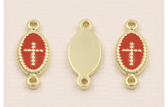 Colgante Stainless Steel: 15*10 Cruz Rosa