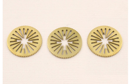 Cuenta Acero Disco acero de 18mm calada Oro