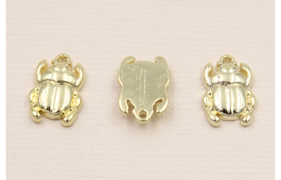 Colgante escarabajo plano 11*7*2mm Dorado